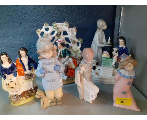 Mixed figures to include Staffordshire flatbacks, Nao and Lladro, Location: 3:1 