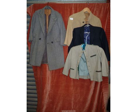 A quantity of children's tailored coats, and jackets, to include: Harrods herringbone overcoat, Austrian jacket, a navy wool 