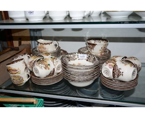 A quantity of Royal Worcester Palissy "Game Series" tableware to include: twelve cups and saucers, twelve tea plates, eight s