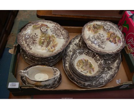 A Royal Worcester ''Palissy Game'' Series dinner service to include; six breakfast plates, six side plates, six dessert bowls