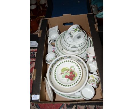 A quantity of Portmeirion "Botanic Garden" china to include: various sized plates, mugs, bowls, jug, etc. (some a/f).