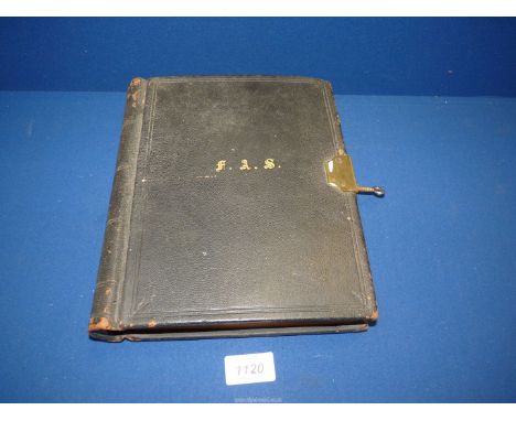 A lockable (with key) leather bound Journal with hand-written notes by F.A. Stockdale of a Political nature, February-March 1
