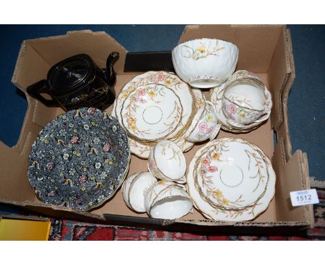 A quantity of china to include: Queen Victoria Jubilee tea pot, Dalton ware floral bowls and a T & K floral tea set (some cra