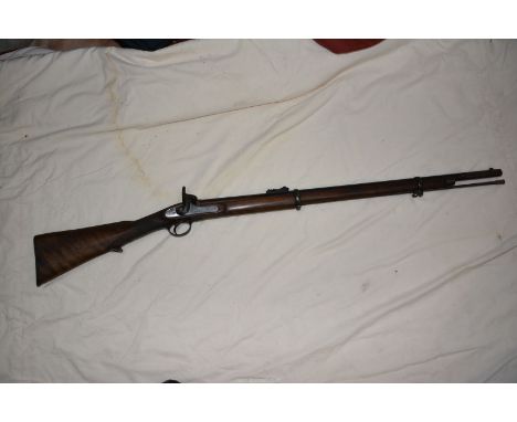 ***COLLECTION ONLY*** A Robt. Adams, 76 King William Street, London Percussion Muzzle-Loading Rifle .577 calibre having a che