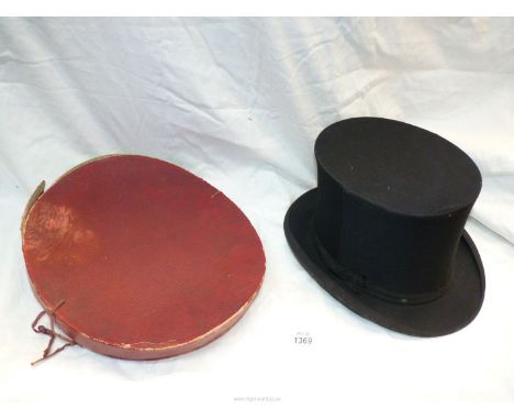 A collapsible Top Hat by The Cork Hat Company, with box.