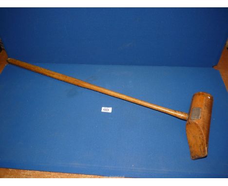 A Victorian Walsh pattern Croquet Mallet 1872, [This historic mallet was made illegal as soon as it appeared on the tournamen