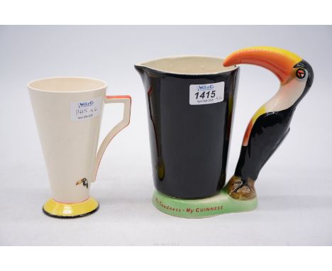 A Carltonware Guinness Toucan water jug and cup.