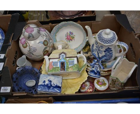 A quantity of china to include; Caltonware "leaf" dish, ginger jar, Royal Albert "Enchantment" dish, display plates, etc.
