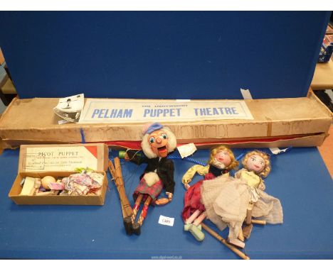 A Pelham Puppet Theatre (boxed), "Mr MacBoozle" Pelham puppet, a boxed picot puppet, etc.