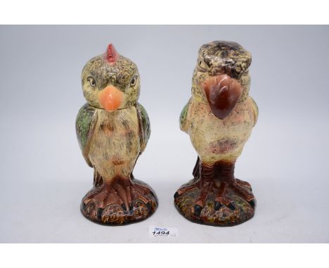 Two Burslem Pottery "Grotesque" birds in the style of Martin Brothers.