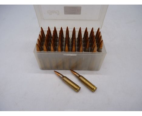***COLLECTION ONLY*** A plastic ammunition box containing 50 of .308 calibre cartridges (GGG 09).  N.B.  To be sold only to a
