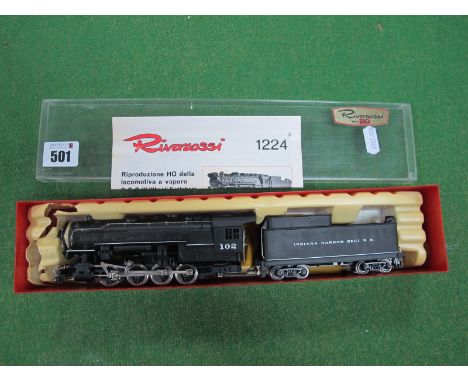 A Rivarossi "HO"Gauge Ref No 1224 Class 5294 0-8-0 Steam Locomotive with Eight Wheel Double Bogie Tender, Indiana Harbour Bel