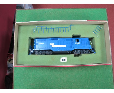 A "Red Cabose" 'O' Gauge/7mm Boxed US Outline GP-9 Diesel Locomotive, Conrail blue livery R/No 7087, fair untested condition,