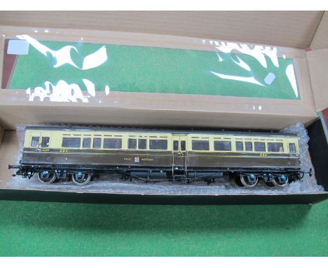 A Scorpion Models 'O' Gauge/7mm Kit Built Auto Coach, finished in G.W brown/cream, R/No. 204, fair build/paint.