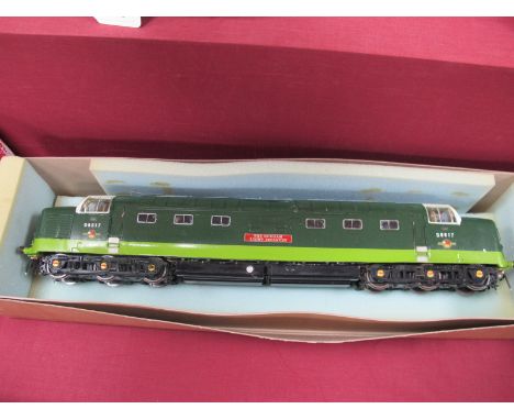 A Kit Built 'O' Gauge/7mm Class 55 Deltic Diesel Co-Co Locomotive, BR green "The Durham Light Infantry" R/No. D9017 - two rai