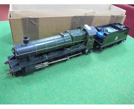 A "O"Gauge/7mm Kit Built Two Rail Electric 4-6-0 Hall Class Steam Locomotive with Six Wheel Tender, BR green R/No 7924 built 