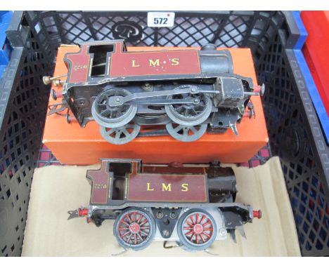 Two Hornby "O"Gauge/7mm 0-4-0 L.M.S Maroon Tank Steam Locomotives, R/No 2270, a clockwork example fair condition, good spring