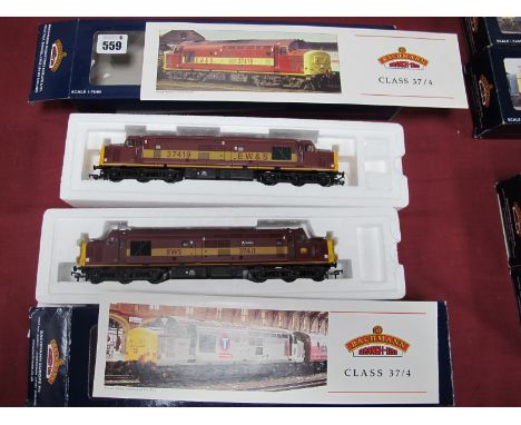 Two Bachmann "OO" Gauge/4mm Boxed Class 37 Co-Co Diesel Locomotives, in E.W.S livery, Ref No. 32-381 R/No. 37411 and Ref No. 