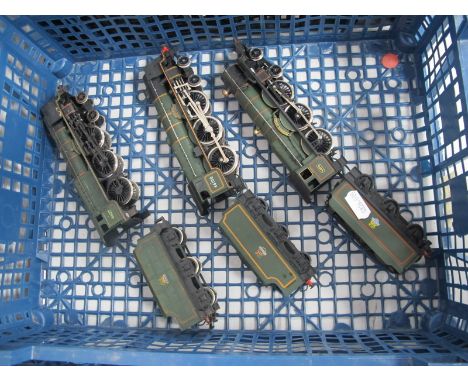 Three "OO"Gauge/4mm Unboxed BR Green 4-6-0 Steam Locomotives with Six Wheel Tenders, Airfix "Pendennis Castle R/No 4079 (good