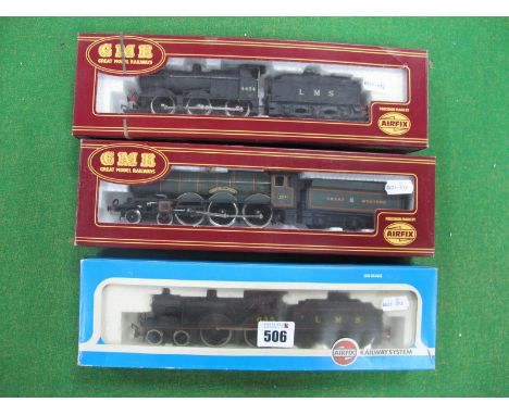 Three Airfix "OO" Gauge Locomotives and Tenders, comprising of 0-6-0 Fowler 4F, R/No 4454, LMS black, Castle class 4-6-0 R/No