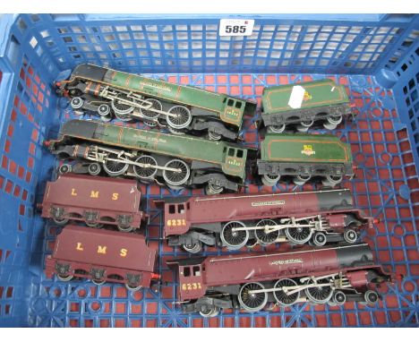 Four Hornby Dublo "OO"Gauge/4mm Unboxed Three Rail 4-6-2 Steam Locomotives with Six Wheel Tenders, two Duchess of Montrose BR