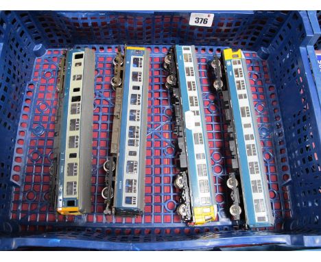 Two "OO"Gauge/4mm Unboxed Class 110 BR Grey/Blue 2 Car DMU Sets, Hornby R/No's E51815 (powered) and E52078 (playworn/fair), p