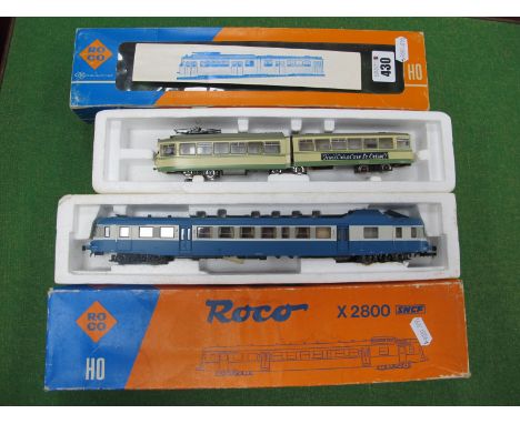 Two Roco 'HO' Gauge Boxed Rail Cars, a Ref No. 8500 Six Axle Articulated car of D.U.W.A.G Tramways (good). Plus Ref No. 43489