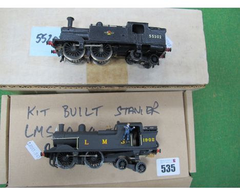 Two Kit Built "OO" Gauge/4mm Stanier 0-4-4T Steam Locomotives, a L.M.S Steam Satin Black R/No. 1902 (good), plus a BR Gloss B