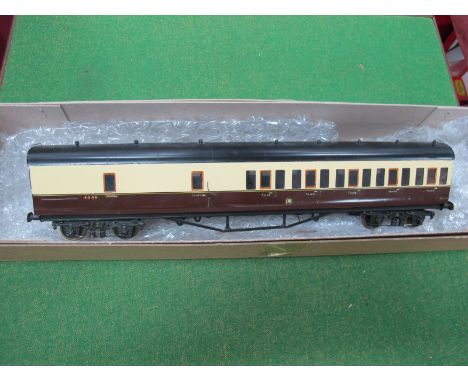 A 'O' Gauge/7mm Kit Built Brake/3rd Coach, G.W. R brown/cream R/No 4945, aluminium body/roof, wood floor, metal bogie's very 