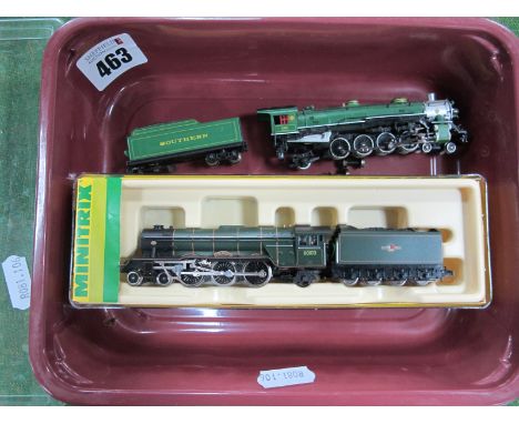 Two 'N' Gauge Steam Locomotives, a Minitrix cased, Ref No. 12949 "Flying Scotsman" R/No. 60103. Plus a Spectrum 4-8-2 U.S.A o