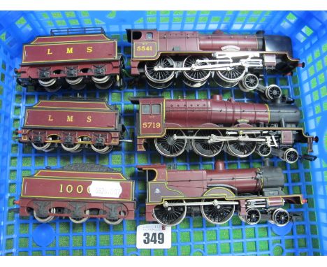 Three "OO"Gauge/4MM Unboxed L.M.S Maroon Steam Locomotives with Six Wheel Tenders, Hornby Class 5P "Patriot" Duke of Sutherla