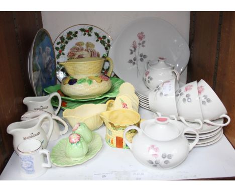 SECTION 21.  Mixed ceramics including Royal Doulton 'Pillar Rose' part tea set, Carltonware toast rack, jugs and plates and a