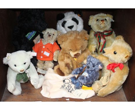 SECTION 36.  Eight various Steiff bears including a limited edition 1912 replica bear, black fur, no. 406829, 1909 replica be
