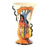 AN ART DECO STYLE POTTERY VASE BY OLD ELLGREAVE POTTERY ARTWARE signed Lorna Bailey entitled