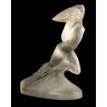 A 20TH CENTURY R. LALIQUE COTE D'AZUR GLASS PAPERWEIGHT - signed R. LALIQUE to the rim 17cm high