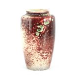 A RUSKIN HIGH FIRED CERAMIC VASE - stamped to the base Ruskin England numbered 1823 15cm high