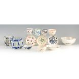 A SELECTION OF 18TH CENTURY ENGLISH AND ORIENTAL PORCELAIN including a Liverpool Bowl 15cm