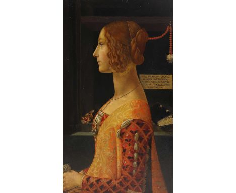 After Domenico GhirlandaioPortrait of Giovanna Tornabuoni, half-length, in profileoil on panel76.5 x 50cm, unframedAfter the 