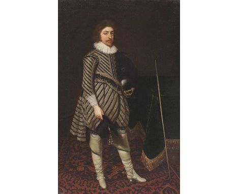 Circle of Daniel Mytens (Dutch, c.1590-c.1647) Portrait of a gentleman, thought to be Henry De Vere, full-length standing, in