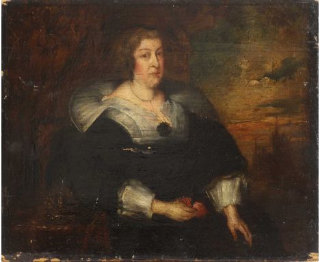 After Sir Anthony van DyckPortrait of Marie de' Medici, seated half-length, in a black dressoil on panel24 x 30cm, unframedCo