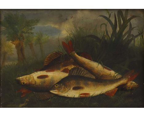 English School, 19th centuryPerchoil on canvas30.5 x 43cmCondition Reportoverall: 41 x 54cmCraquelure with undulations to the