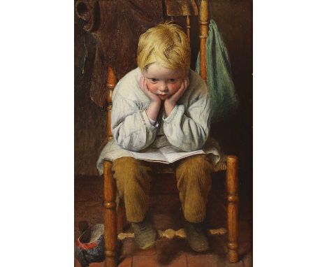 Edward Thompson Davis (1833-1867)'Learning by Heart'oil on board20 x 15cmWorcester-born Thompson Davis was a genre painter, w