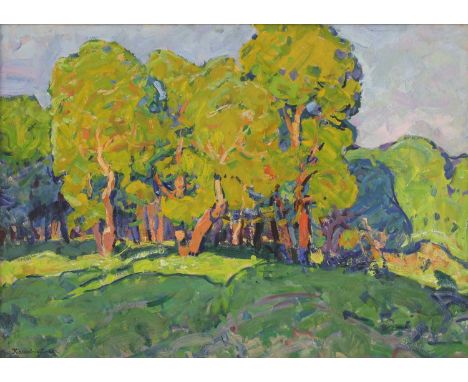 Georgi Kolosovski (Ukrainian, 1913-1988)Oak grovesigned in Cyrillic and dated '60' l.l., oil on board49 x 68cmCondition Repor