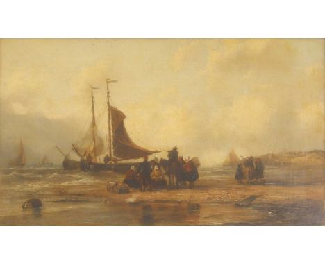 Follower of Clarkson StanfieldBringing in the catchbears signature l.l., oil on canvas37 x 57.5cmCondition Reportoverall: 60 