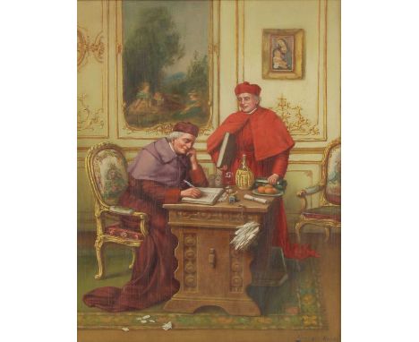 Georges Dupré (French, 1869-1909)'Holy Orders'signed 'Georges Dupre' l.r., oil on panel41 x 31cmCondition Reportoverall: 60 x