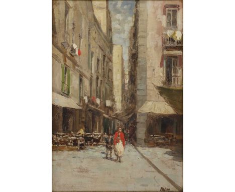 Lazzaro Pasini (Italian, 1861-1949)An Italian street scenesigned 'Pasini' l.r., oil on canvas45 x 30cmCondition Reportoverall