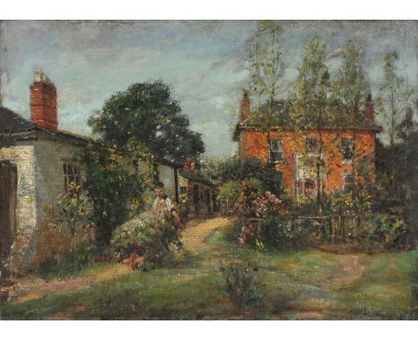 William Mark Fisher RA (American-British, 1841-1923)Working in the gardensigned 'Mark Fisher' l.r., oil on canvas44 x 61cm, u