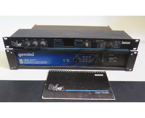 A Gemini XP8 1600 Watt Professional Power Amplifier  and Reflex Lexicon Midi Unit. 