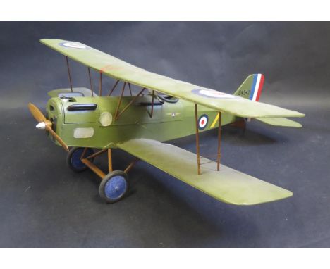 An Engine Powered Model Airplane of a Gloster Gladiator WW1 Fighter Plane with MAA and RAF Decals (67.5cm wingspan). 