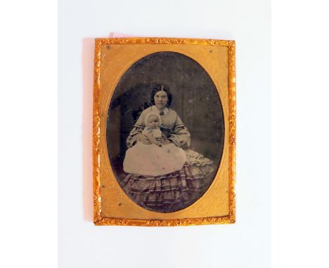 A Victorian Ambrotype of a mother and babe 